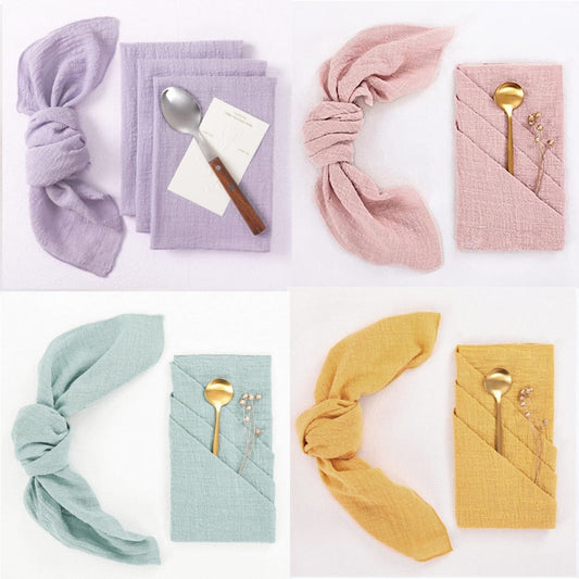 Wedding Banquet Refined Soft Locked Edge Bamboo Cotton Napkin