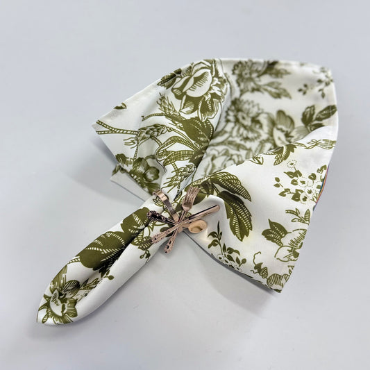 Decorative Floral Print Polyester Cloth Table Napkins For Wedding
