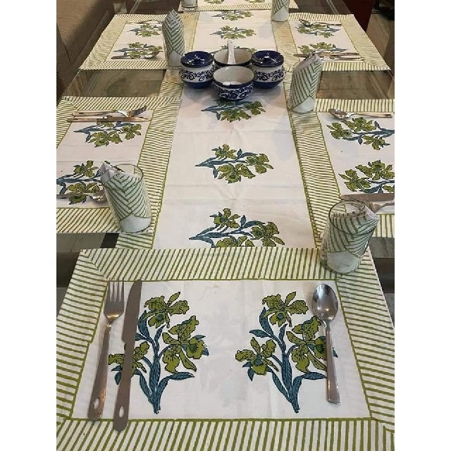 Indian Handcrafted Hand Block Printed Mats Set Of 6